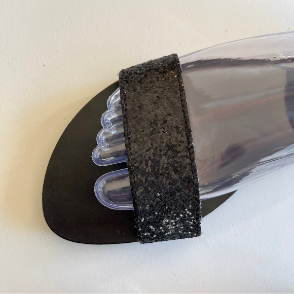 Xhilaration Black Sequins Size 8 Sandals - Picture 6 of 12